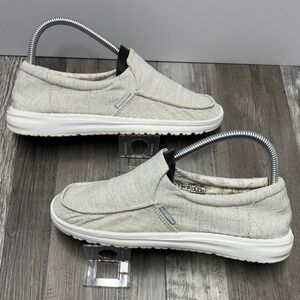 Hey Dude Misty Chambray Grey Slip On Shoes Womens 7 Loafers 140013059